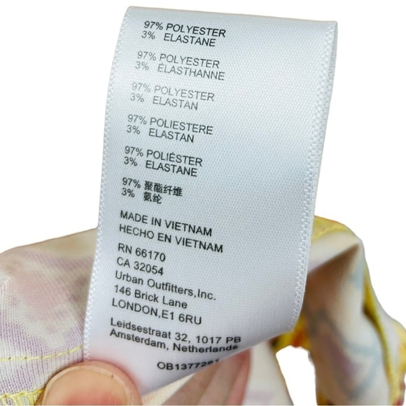 Urban Outfitters Mariah Lace Up Yellow Print Midi Slip Dress Size S - Picture 10 of 10